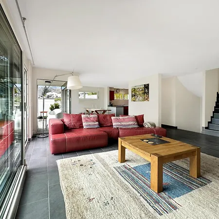 Sunny Alps Panorama Modern House Above Sion
